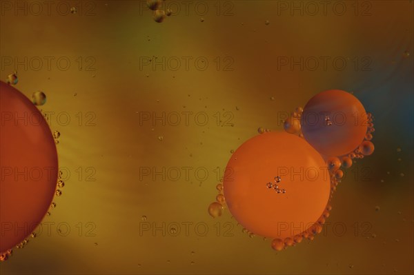 Colorful abstract macro background with oil drops in water