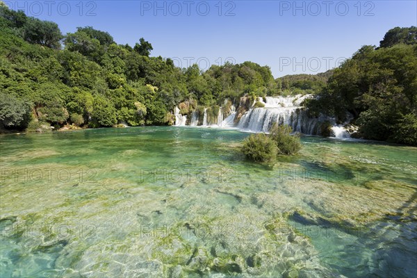 Skradinski buk waterfall, Krka National Park, Dalmatia, Croatia, Europe