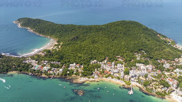 Bombinhas Beach in Santa Catarina. Aerial view taken with a drone. Brazil. South America