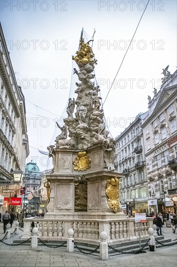 VIENNA, AUSTRIA, JANUARY 04: Plague Column on January 04, 2008 in Vienna, Austria. The column,