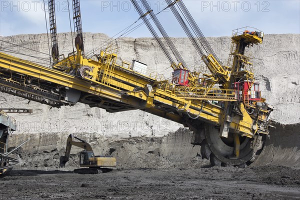 Coal mining in open-cast mine