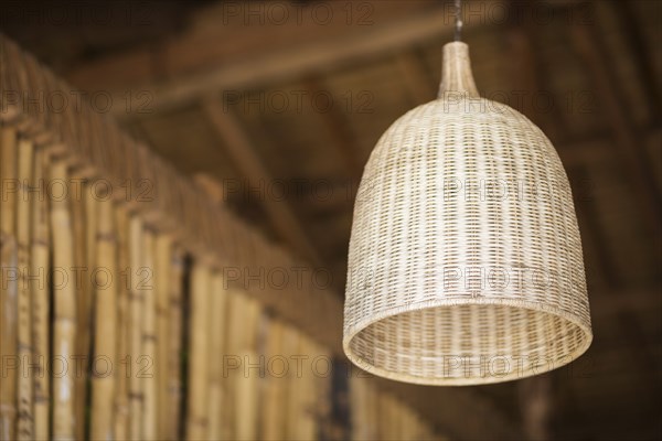 Natural tropica bamboo interior design lampshade detail