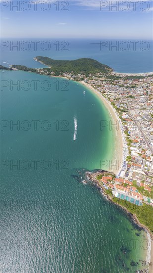Bombinhas Beach in Santa Catarina. Aerial view taken with a drone. Brazil. South America