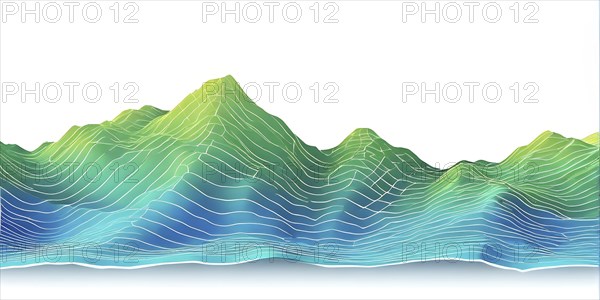 Abstract topographic map contour with complex terrain patterned, AI generated