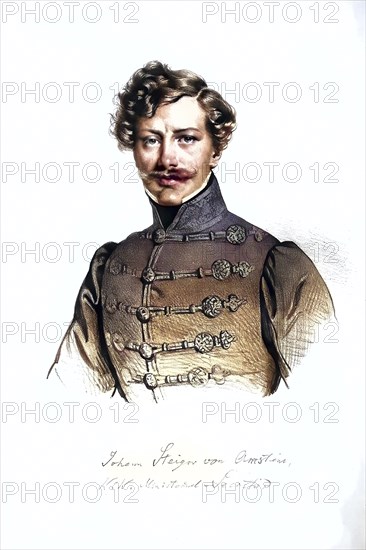 Johann Steiger von Arnstein, 1803-1869, Austrian mining engineer, Historical, digitally restored