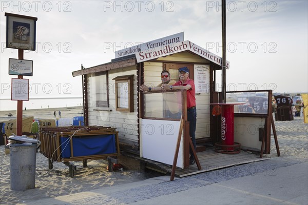 Traditional beach chair hire on Borkum