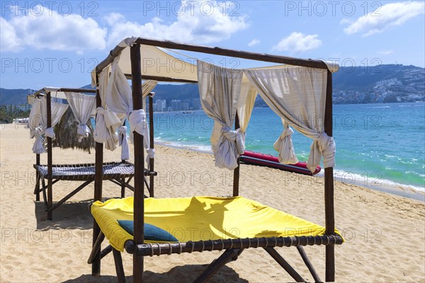 Mexico, Acapulco resort beaches and scenic ocean views near Zona Dorada Golden Beach zone, Central