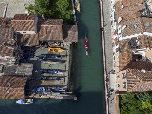 Gondelwerft Squero de San Trovaso am Rio San Trovaso im Stadtteil Dorsoduro, Venedig, Veneto,