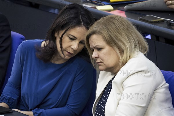Annalena Bärbock (Alliance 90/The Greens), Federal Foreign Minister, and Nancy Faeser (SPD),