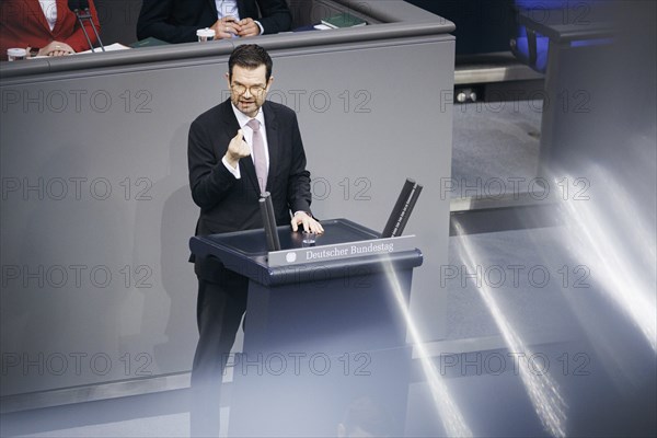 Marco Buschmann (FDP), Federal Minister of Justice, recorded during a speech on internal security