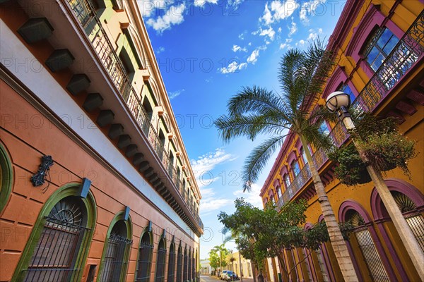 Mexico, Mazatlan, Colorful old city streets in historic city center, Central America