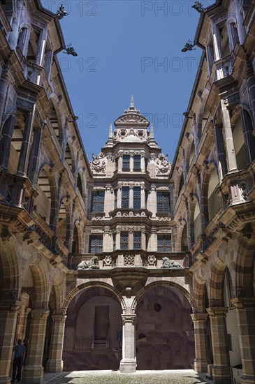 Pellerhof, Pellerhaus, the restored façade of the Pellerhof, Egidienlatz, Nuremberg, Middle