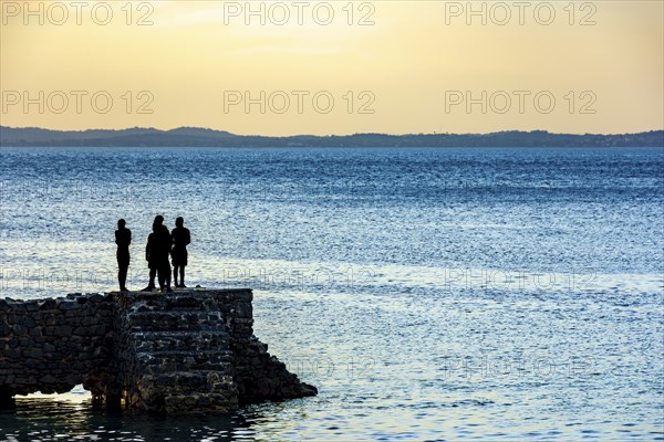 Sunset in the bay of Todos os Santos in the city of Salvador in Bahia during the summer, Salvador,