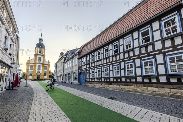 Evangelical Lutheran Kreuzkirche. Rectory of the Kreuzkirche parish in Suhl. Half-timbered building