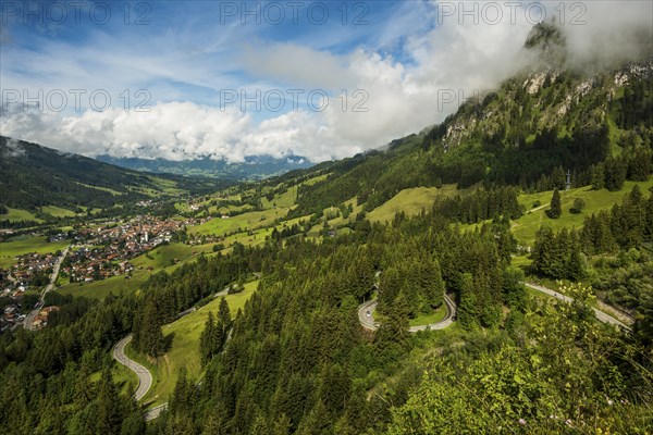 Oberjoch Pass Road, Bad Hindelang, Allgäu Alps, Allgäu, Bavaria, Germany, Europe