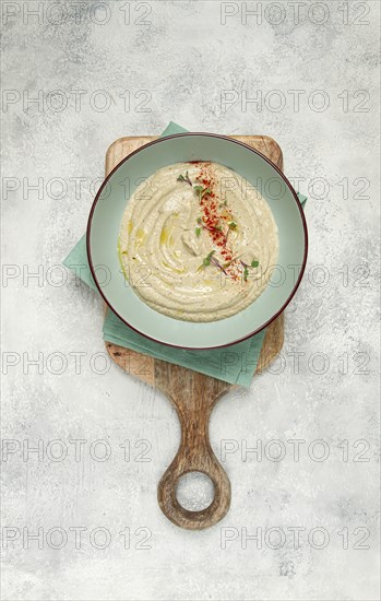 Babaganoush, eggplant appetizer, traditional Lebanese cuisine, homemade, no people, isolate, on a