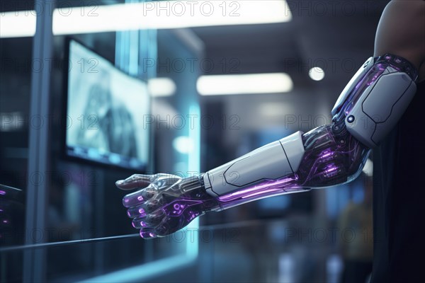 Futuristic cybernetic arm concept. KI generiert, generiert AI generated