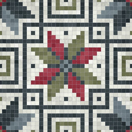 Mosaic tiles background, seamless vector pattern