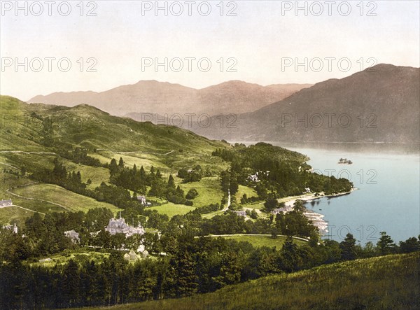 Loch Lomond is with 71 km² the largest lake in Scotland, Historic, digitally restored reproduction