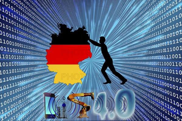 Symbolic image, boost Germany perspective, economy, lack of big data, Industry 4.0, enthusiasm
