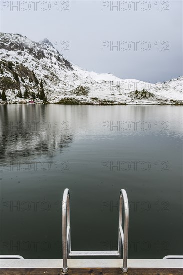 Bettmersee, mountain lake, alpine, bathing, swimming, ladder, access, tranquillity, wellness, cold,