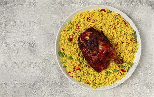 Kabsa, rice with chicken, Saudi Arabian dish, national dish, homemade, no people