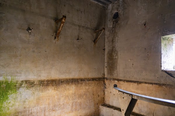 Bunker from inside, Bunker Cheneux, bright, light, 2nd World War, built 1933-1936, Ardennes