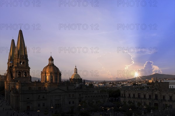 Mexico, Guadalajara Cathedral Basilica in historic center near Plaza de Armas and Liberation