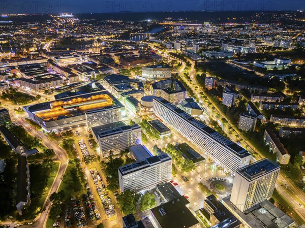 Dresden Altstadt Prager Strasse, Dresden aerial view, Dresden, Saxony, Germany, Europe
