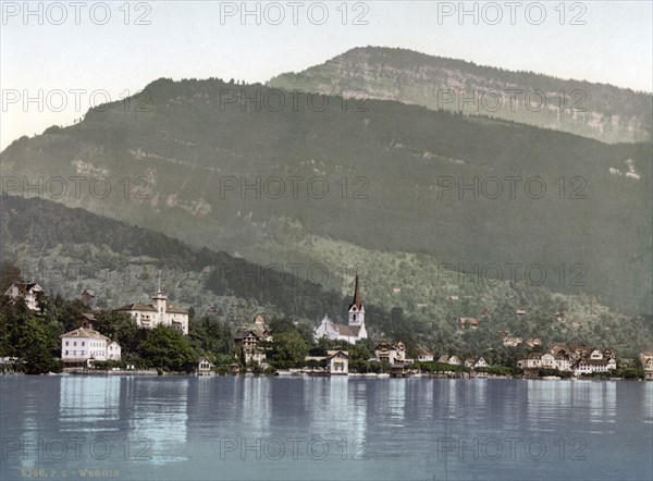 Weggis, Rigi, a mountain range between Lake Lucerne, Lake Zug and Lake Lauerz in Central