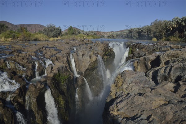 Epupa Falls, waterfalls of the Kunene River on the Namibian-Angolan border, Kunene Region, Namibia,