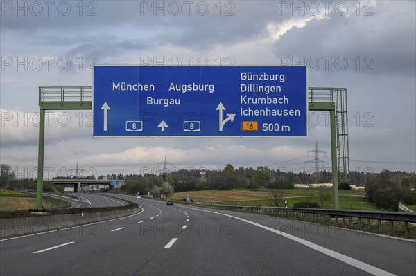 Almost empty motorway, corona crisis, pandemic, motorway A8, near Günzburg, Bavaria, Germany,
