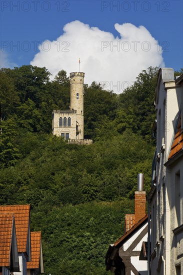 The round tower on the Tillyschanze, Reinhardswald, Hann. Münden or Hannoversch Münden, Lower