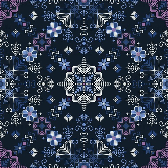 Traditional Latvian embroidery seamless pattern, vector illustration