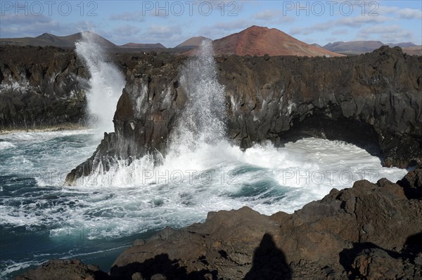 Waves, El Golfo, Lanzarote, Canary Islands, Spain, Los Hervideros IWaves, Canary Islands, Los