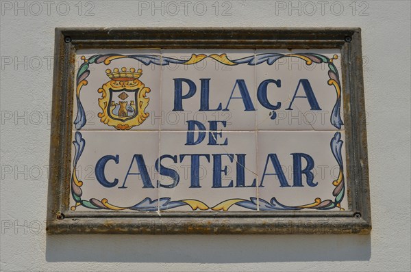 Sign Plaça de Castelar, Benidorm, Costa Blanca, Spain, Europe