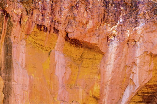 Ochre nature trail, Le Sentier des Ocres, former ochre mining area, ochre rocks, Roussillon,