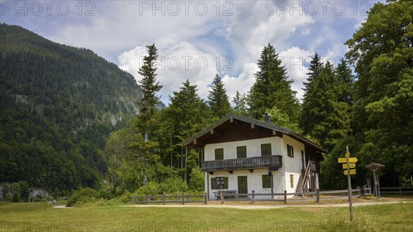 The Seefischerkaser in the Weitsee nature reserve near Ruhpolding in the Chiemgau Alps, Bavaria,