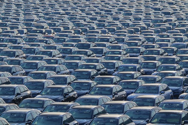 Large number of cars on assembly point, Brand Audi, Germany, Europe