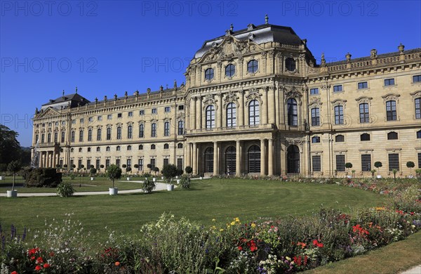 Old town of Würzburg, the Würzburg Residence, view from the courtyard garden, UNESCO World Heritage