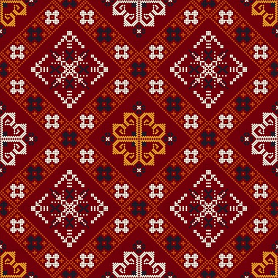 Traditional Latvian embroidery seamless pattern, vector illustration