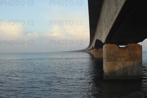 Motorway bridge across the Great Belt from Denmark to Sweden, Scandinavia