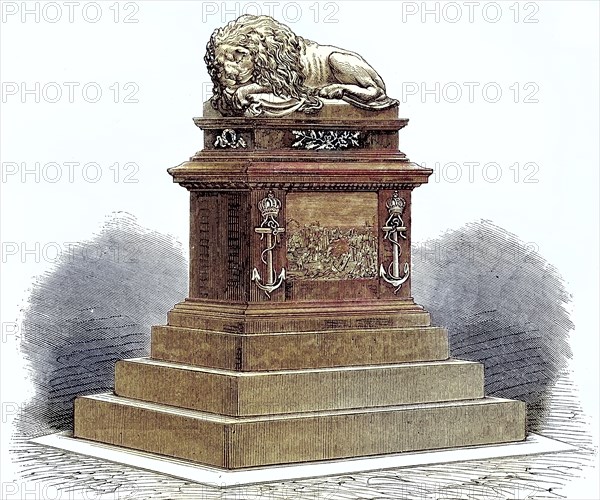 Sad Lion, monument in the cemetery of the island of Lissa commemorating the naval battle of Lissa