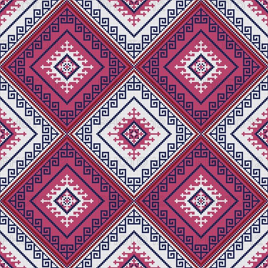 Traditional Georgian folk art embroidery vector pattern