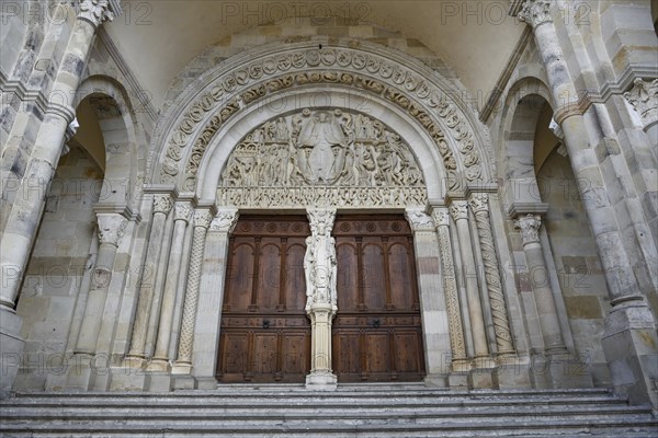 Famous tympanum of Saint-Lazare Cathedral with the Last Judgement, Autun, Département
