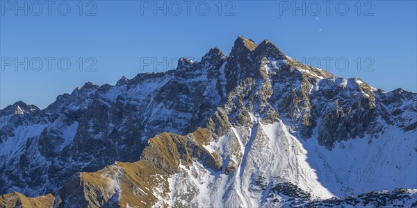 Panorama from Rubihorn, 1957m to Nebelhorn, 2224m, Daumengruppe, Allgäu Alps, Allgäu, Bavaria,