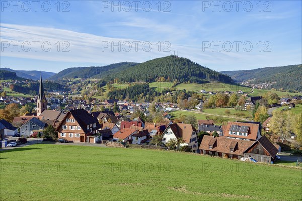 View of Baiersbronn, Freudenstadt district, Black Forest, Baden-Württemberg, Germany, Europe