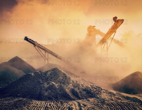 Vintage retro effect filtered hipster style image of Industrial hell pollution concept, crusher