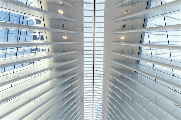 New York City, USA, June 24, 2018: Interior view of World Trade Center Transportation Hub or Oculus