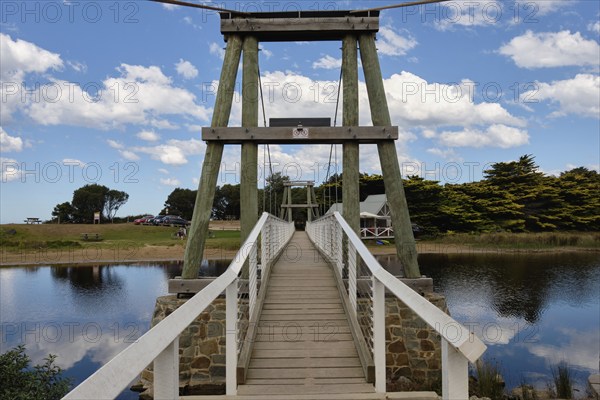 Spanning across the Erskine River, the Swing Bridge grants pedestrian access to the beach, Lorne,